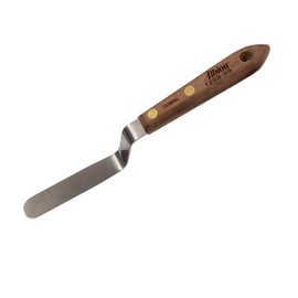 Albion Engineering 1258-3S Tapered Classic Offset Caulk Tooling Spatula, Stainless Steel, Hardwood Handle, 5/8" Wide Tapered Tip x 3" Long Blade