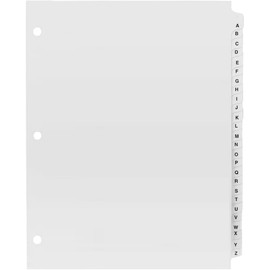 Exhibitindexes® 3 Hole Punched Exhibit Tabs A-Z 25-Tab Sets White Dividers/White Tabs - AVE Style Tabs Made in The USA