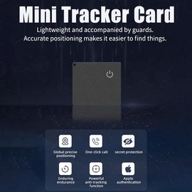 1-Pack Mini Wallet Tracker Card, Thin Luggage Tracker with Keyring Hole, Works with Apple Find My (iOS only), Item Locator for Wallet, Suitcase, ID Card and More, Wireless Charging, Water Proof