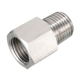 uxcell Pipe Fitting Adapter 1/4 G Male to 1/4 G Female, Stainless Steel for Water Oil Air Pressure Gauge