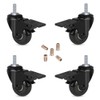 Hirate Threaded Stem Casters 5/16" with Brake, Set of 4