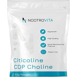 Citicoline CDP Choline Powder 50 g - For Memory, Concentration and Cognitive Function | No Fillers, Allergen Free | Made in ISO Certified Companies | Nootrovita