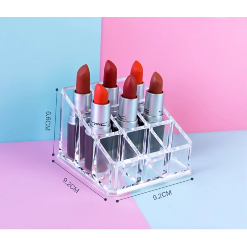 24x7 Organizador De Acrilico 9 Labiales Exhibidor Maquillaje