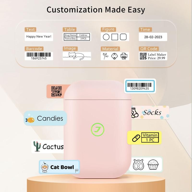 JADENS JD-11 Label Maker Machine, Wireless Bluetooth Mobile Thermal Label