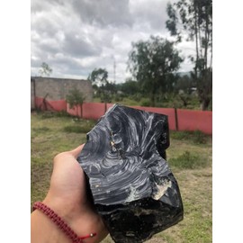 7.8 in Black Obsidian Letter Opener, Polished and Engraved Handmade by craftmen, Figurine, Paperweight Stone, Craft Teotihuacan Mexico - 7.8 X 1.1 in - 3.43 oz Weight (Design 15)