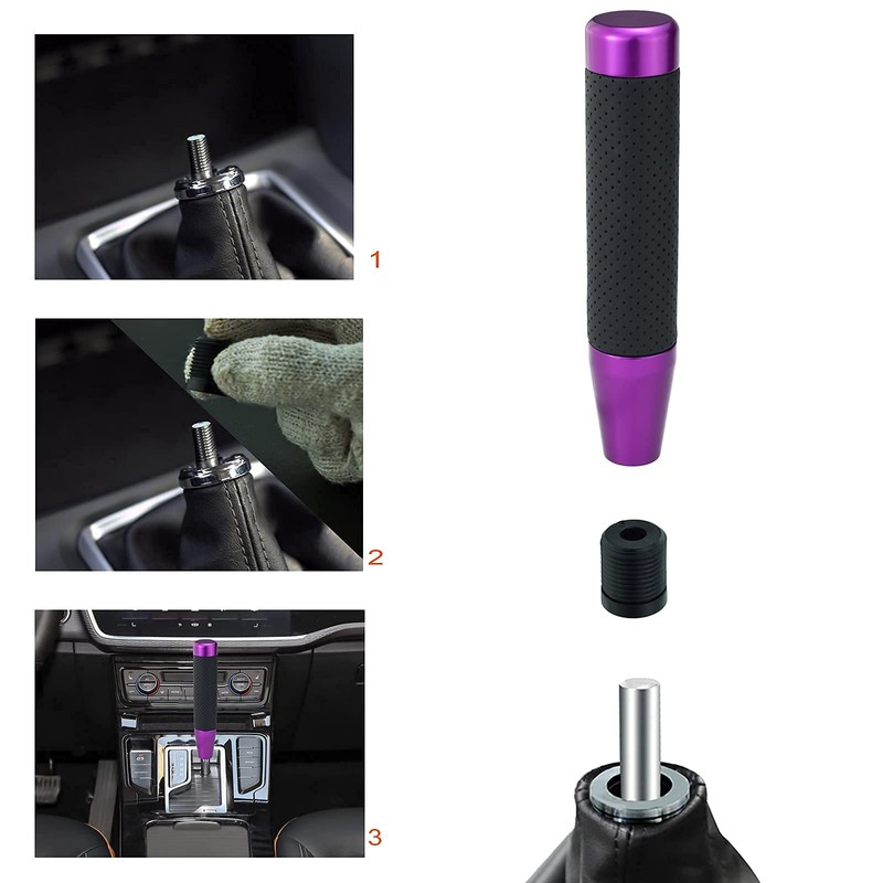 Lunsom 180mm Long Metal Shift Lever Gear Shift Knob PU