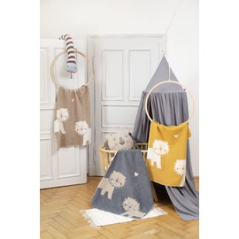 David Fussenegger Baby Blanket Lion Grey 100 x 75 cm