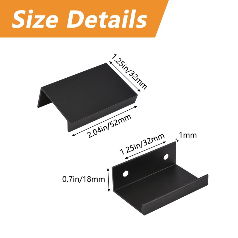 MOROBOR Black Mini Finger Edge Puller, 8 Pieces Concealed Handle,
