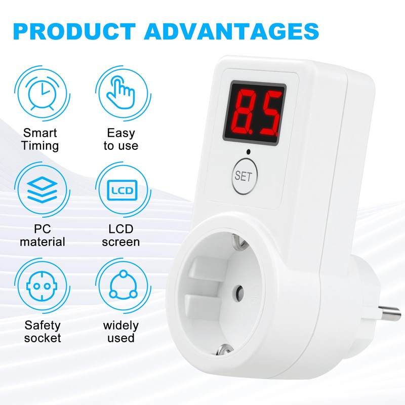 2 x Countdown Timer Socket Timer Digital Timer Countdown Timer