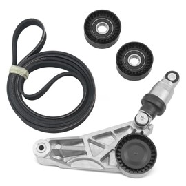 4627038AA Drive Belt Kit with Belt Tensioner & Idler Pulleys Compatible with Wrangler JK Sahara Sport Rubicon Unlimited Variants 3.6L V6 2012-2018