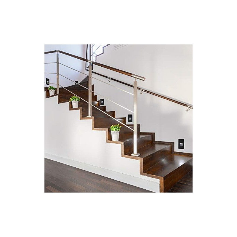 BAZZ Black Integrated LED Step Stair Light Motion Sensing, Indoor/Outdoor