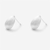 Sterling Silver Small Dome Brushed Waterdrop Pear Teardrop Stud Earrings