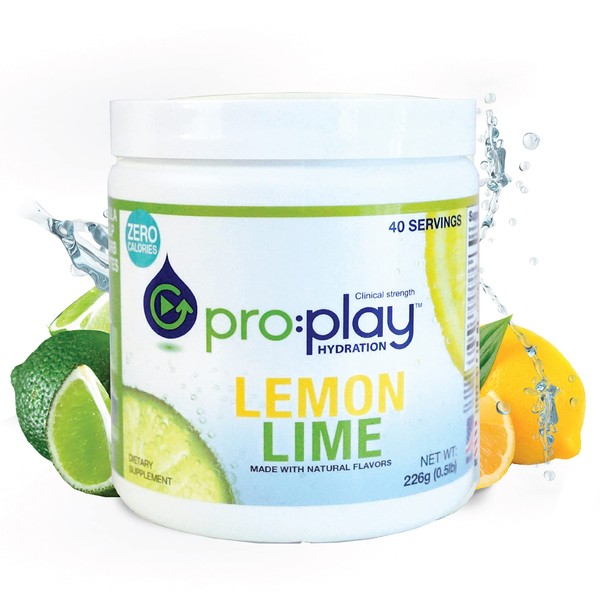 Pro:Play Electrolyte Hydration Drink with Magnesium + Zero Sugar in 40 Serving Tub (Lemon Lime)