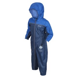 Regatta Kids puddle suit - all in one waterproof for kids - Breathable and rain proof hooded outdoor warm Puddlesuit - reflective trim and taped Seams - playsuit For Boys and Girls