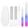 6 PCS Glass Nail File and Cuticle Pusher, Glass Nail