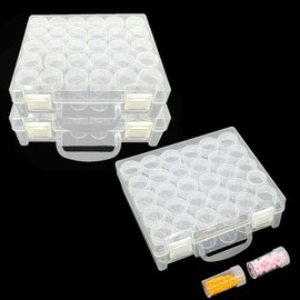 CHUIFAI 3 x 17 x 15 x 5.2 cm diamond painting storage box, 30 cans of diamond painting accessory boxes, assortment box, diamond painting container with stickers for small parts, nails, beads,