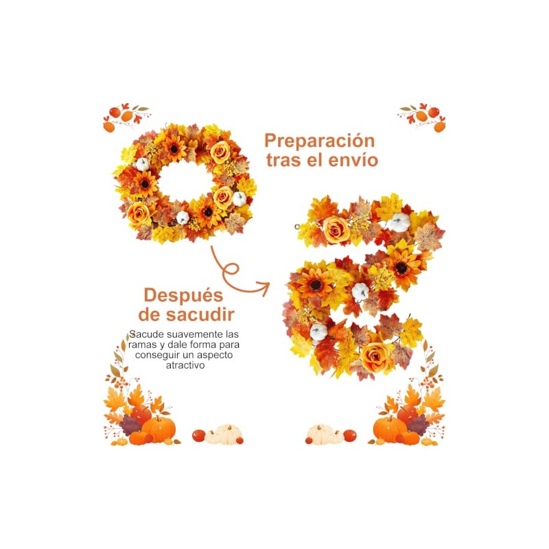 Guirnaldas de otoño,Guirnalda de hojas de arce artificiales, Decoración de