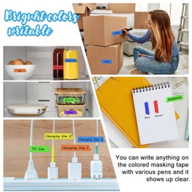 BFHKXW Colored Masking Tape 1 Inch Wide - 8 Rolls Colorful Masking Tape - 1312 Feet x 1 Inch Painters Tape - Vibrant Rainbow Colored Teachers Tape - Great for Art, Labeling & Classroom Decorations