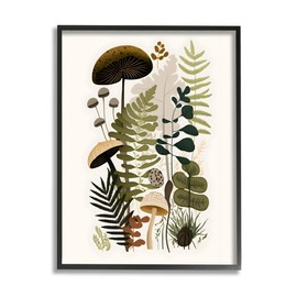 Stupell Industries Mixed Earthy Botanicals Framed Giclee Art by Petals Prints Design