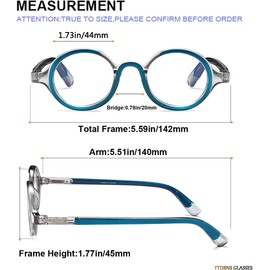 YTDBNS Reading Blue Light Blocking Glasses - Computer Readers Women Men 2 Pack Double Colors Retro Round Ultra Lightweight Eyeglasses Reduce Eye Fatigue +0.5
