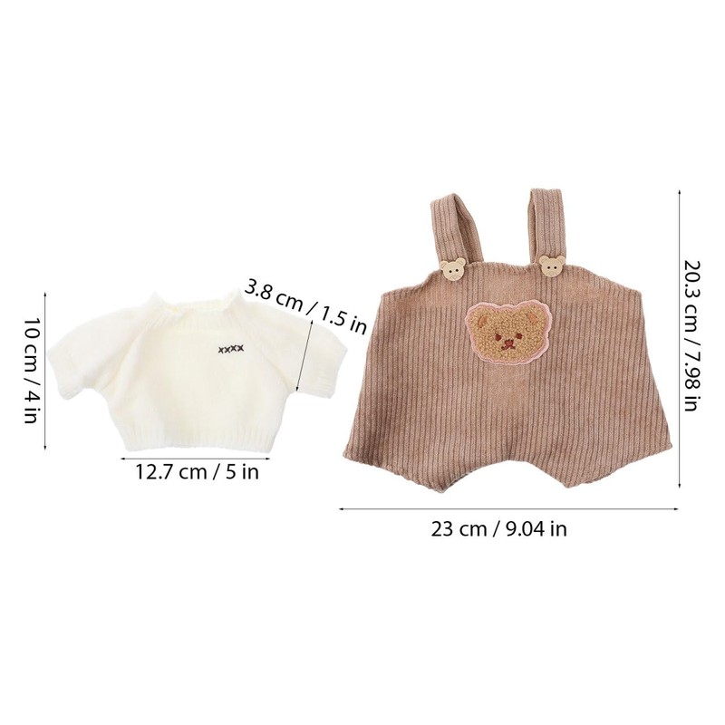 NOLITOY Plush Clothes 2 Sets: 30cm Bear Clothes with Jumpsuit