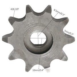 REBEKAMODS #428 Type 10 Teeth Motor Sprocket, Chain Sprocket, Metal Chain Sprocket for Cycing for Electric Bike Electric Tricycle Bicycle Scooter Go Kart