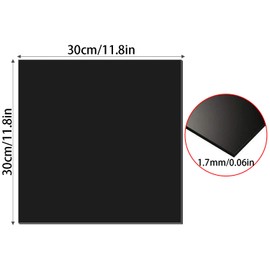 YIWONFU Pack of 2 Acrylic Glass Panels (300 x 300 mm), 3 mm Thick Black Plexiglass Panels, Weather/UV-Resistant Plastic Plate for Photo Frame, Painting