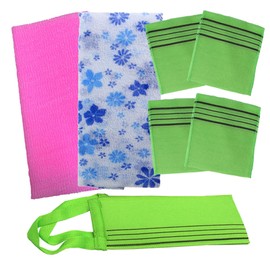 about U Korean Exfoliating Italy Towel Bath Towel Set of 3 | 7 Pieces, Red, Green, Sky Blue, Pink