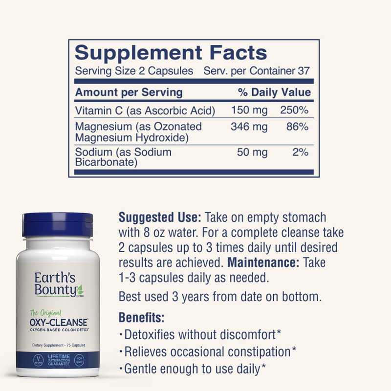 Earth's Bounty Oxy-Cleanse Colon Conditioner - Gentle Colon Cleanse for