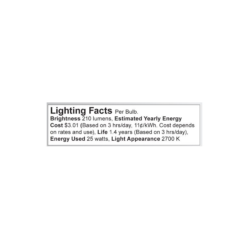 Satco S3390 120V E14 Euro Base 25-Watt B9.5 Light Bulb,