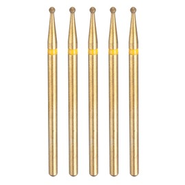 sourcing map 5pcs 325-400 Grits Diamond Grinding Bit 1.5mm Ball Head 2.35mm Shank 1.5mm Length Titanium Plated Stone Sanding Drill Bits Rotary Tool for Nails Grinding Polishing