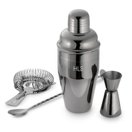 THINGS REMEMBERED Engraved Monogram Gunmetal Shaker Set (Free Customization)