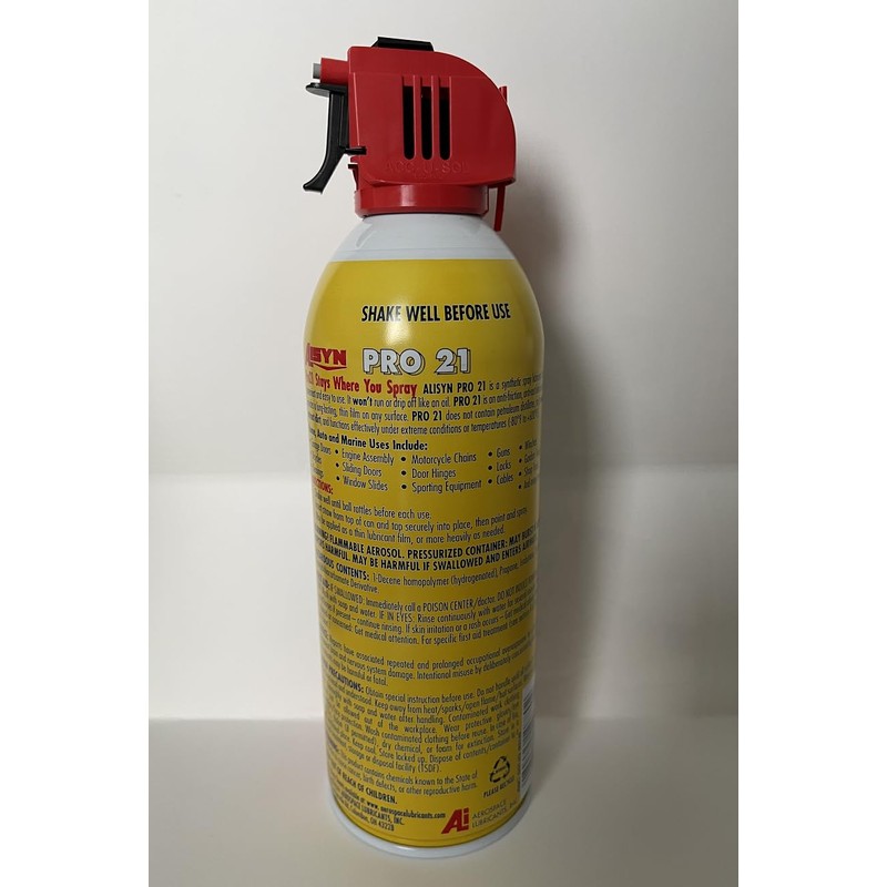 Pro 21 Synthetic Spray Lubricant Multi-Purpose No-Drip Formula Great for