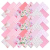 42Pcs Pink Charm Packs for Quilting, 100% Cotton Fabric Squares