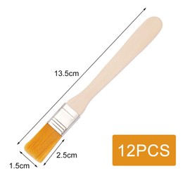 YPYMOD Pack of 12 Small Brushes, Varnish Window Brushes with Wooden Handle for Brushes Paints Art Painting Supplies Varnishes Painting DIY Painting Walls (13 cm)