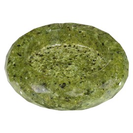 Nupuyai Round Shaped Resin Decorative Stone Bowl for Home Office Healing Orgone Crystal Jewelry Tray for Ring, Earrings, Coins, Key and Trinket, Peridot