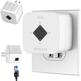 OVQZAW 300Mbps Extensor de Señal WiFi, Repetidor de Señal WiFi,Puerto Ethernet, Admite Modo Ap/Repetidor, Cobertura Total de Larga Distancia, Capacidad 30 Dispositivos