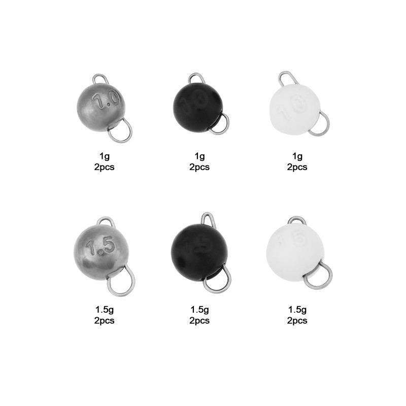 eMagTech 12 Pieces Tungsten Cheburashka Countersink Fishing Weights 1G 1.5G