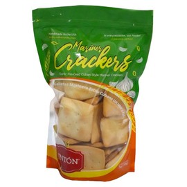 PINTÓN Garlic Flavored Mariner Crackers, Cuban Style, Galleta Marinera con Sabor a Ajo, 7 oz Bag, US Made, Healthy Snack Biscuit Snack