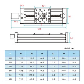 Zeberoxyz 300mm 4080U Z-axis Screw Slide Table Linear Actuator Kit Linear Module for 3D Printer and DIY CNC Router Parts X Y Z Axis