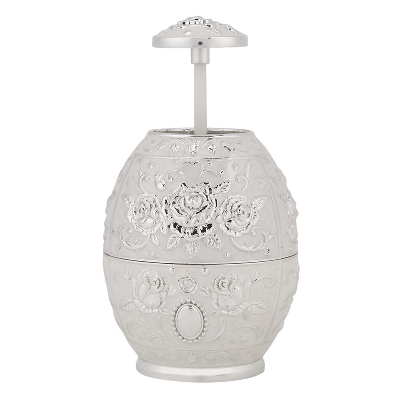 Metal Zinc Alloy Toothpick Holder Flower Pattern Hand Press Toothpick