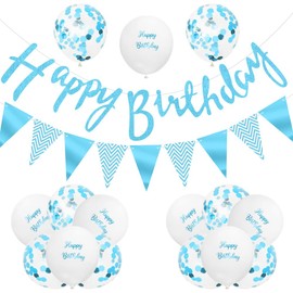 Blue Birthday Decorations Boys Happy Birthday Decorations Kids Happy Birthday Banner Balloons by RichMoho