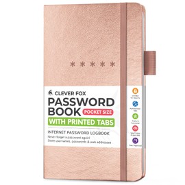 Clever Fox Password Book Pocket – Small Internet Address & Password Journal Organizer – Computer & Website Log-In Keeper Notebook (Rose Gold)