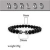 NORLSO Black Dumbbell Bracelet for Men Gym Bros Bracelet Volcanic
