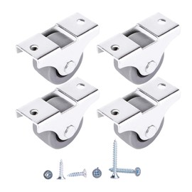 (Pack of 4) 25 mm Small Wheel Castors Rubber Casters Castors for Furniture Non-Swivel Small Wheels Non-Plastic Appliance & Equipment Small Wheel Castors Screws Included Casters Set (4)