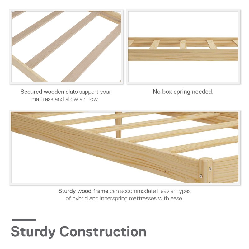 DHP Lorriana 14" Solid Pine Wood Platform Bed Frame, Twin