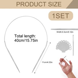 Circular Knitting Needles 3mm, 40cm Steel Circular Needles Short Round Knitting Needles with Flexible Cable Metal Fixed Knitting Pins for Arthritis Hands Blankets Socks Small Projects