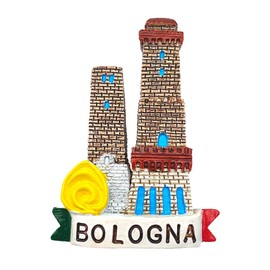 Bologna 3D Souvenir Resin Vintage San Luca Donkey Tower San Petronio Tri-Color Magnetic Fridge Magnet for Home Kitchen Office (1 Towers)