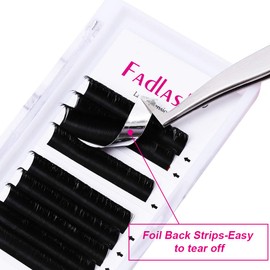 Volume Eyelashes, 0.07 mm Thickness, D Curl, 9 mm Length, Self-Fanning Lashes, Easy Fan Lashes, Volume Technique Eyelash Extensions (0.07 mm-D-9)