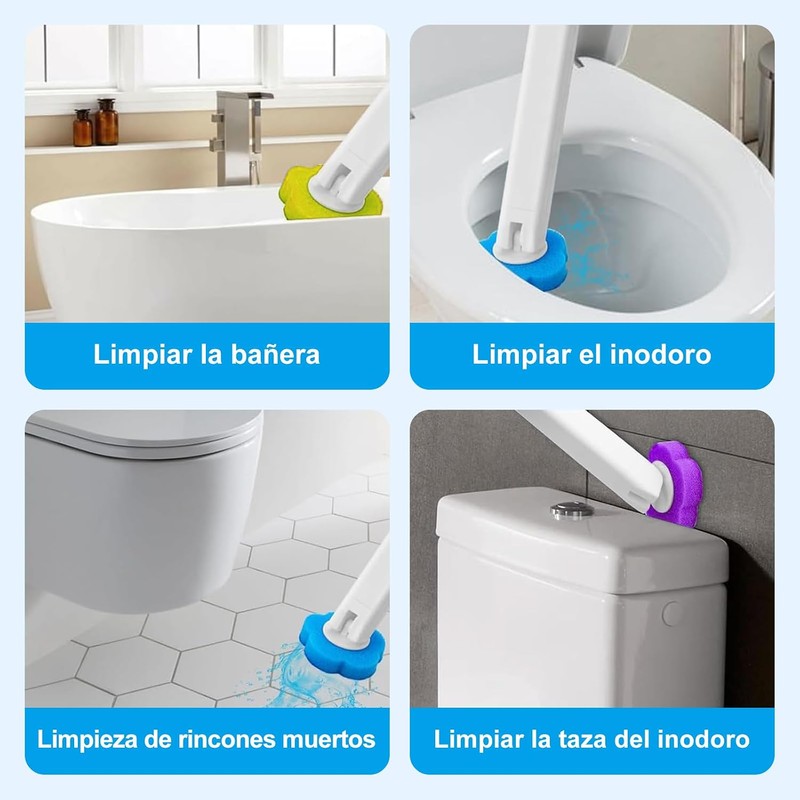 Cepillo de Inodoro Desechable, Escobilla para Inodoro de Limpieza Profunda